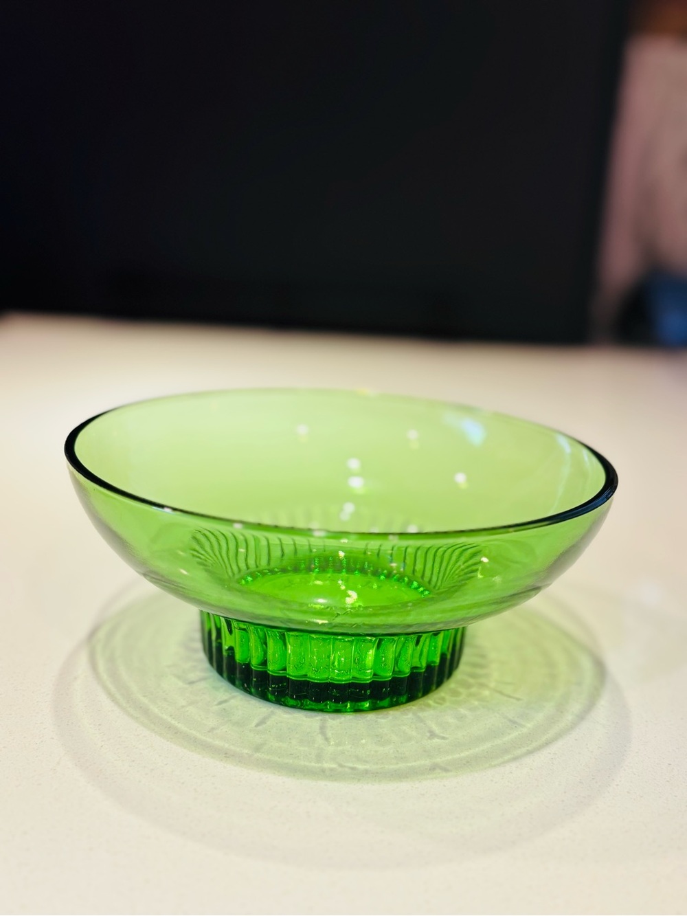Vintage Emerald Green Glass Bowl | A.L. Randall Co. | Prairie View, Illinois